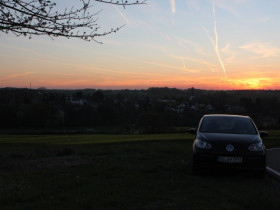 Charly im Sonnenuntergang über Königswinter - Stieldorf